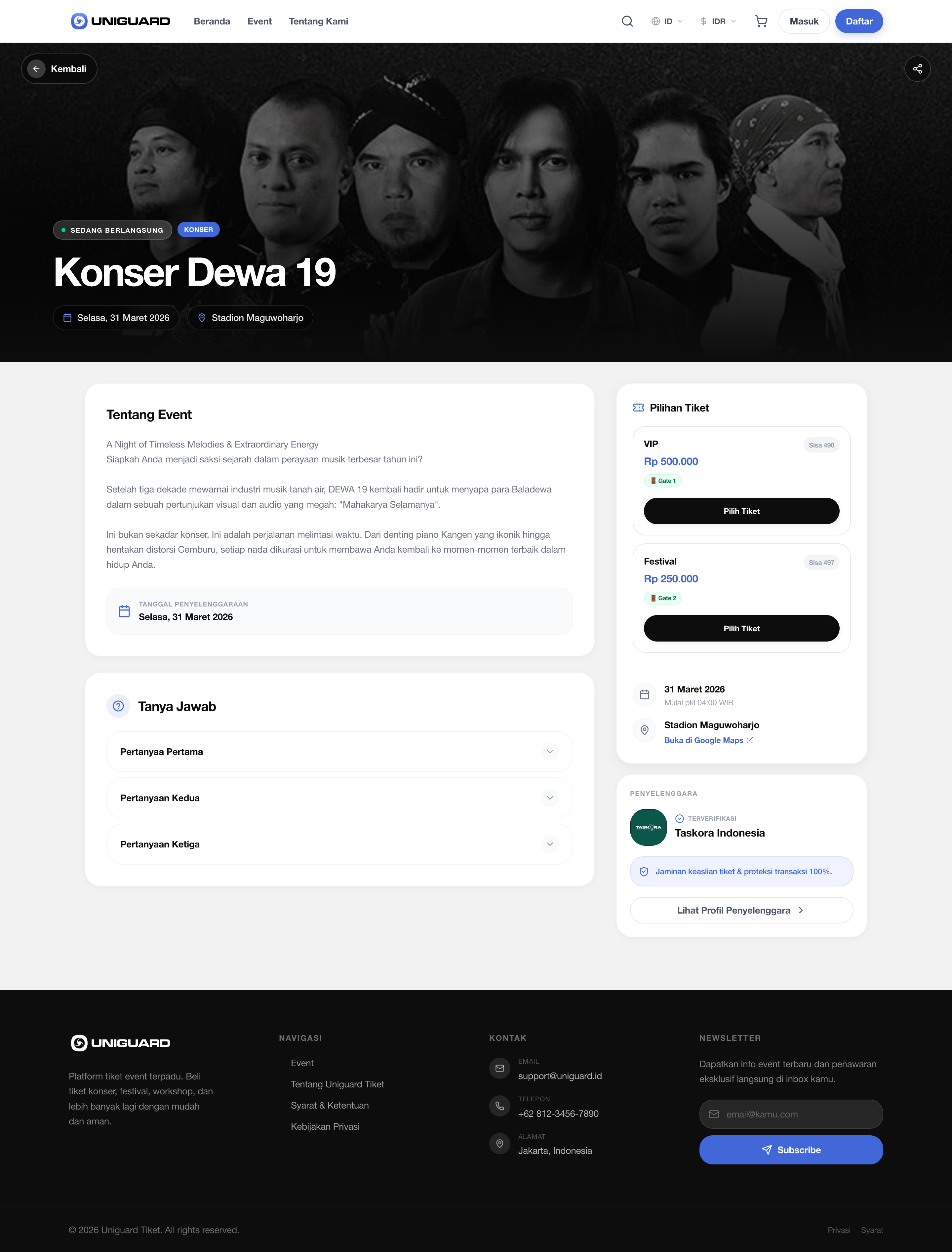 Uniguard Ticketing Platform