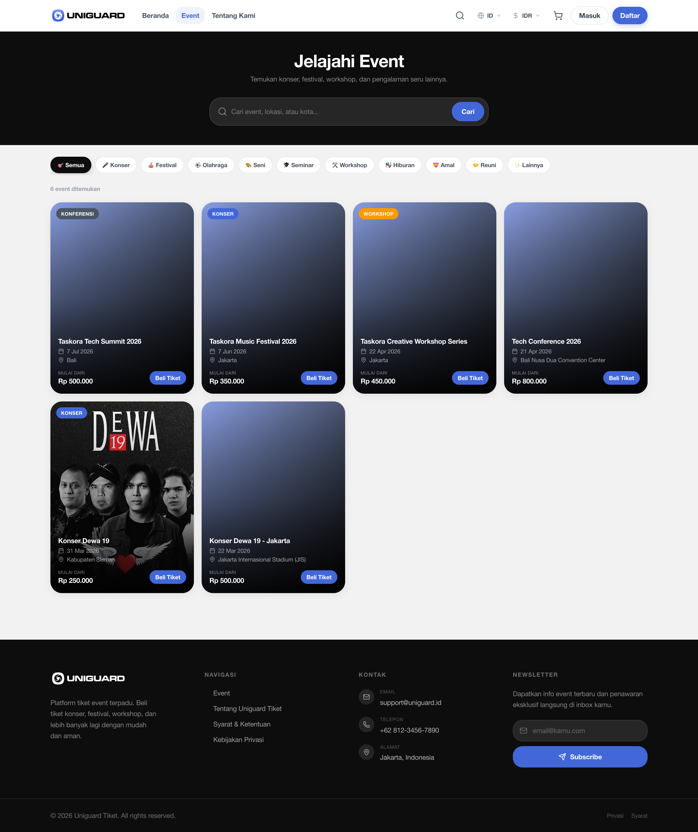 Uniguard Ticketing Platform