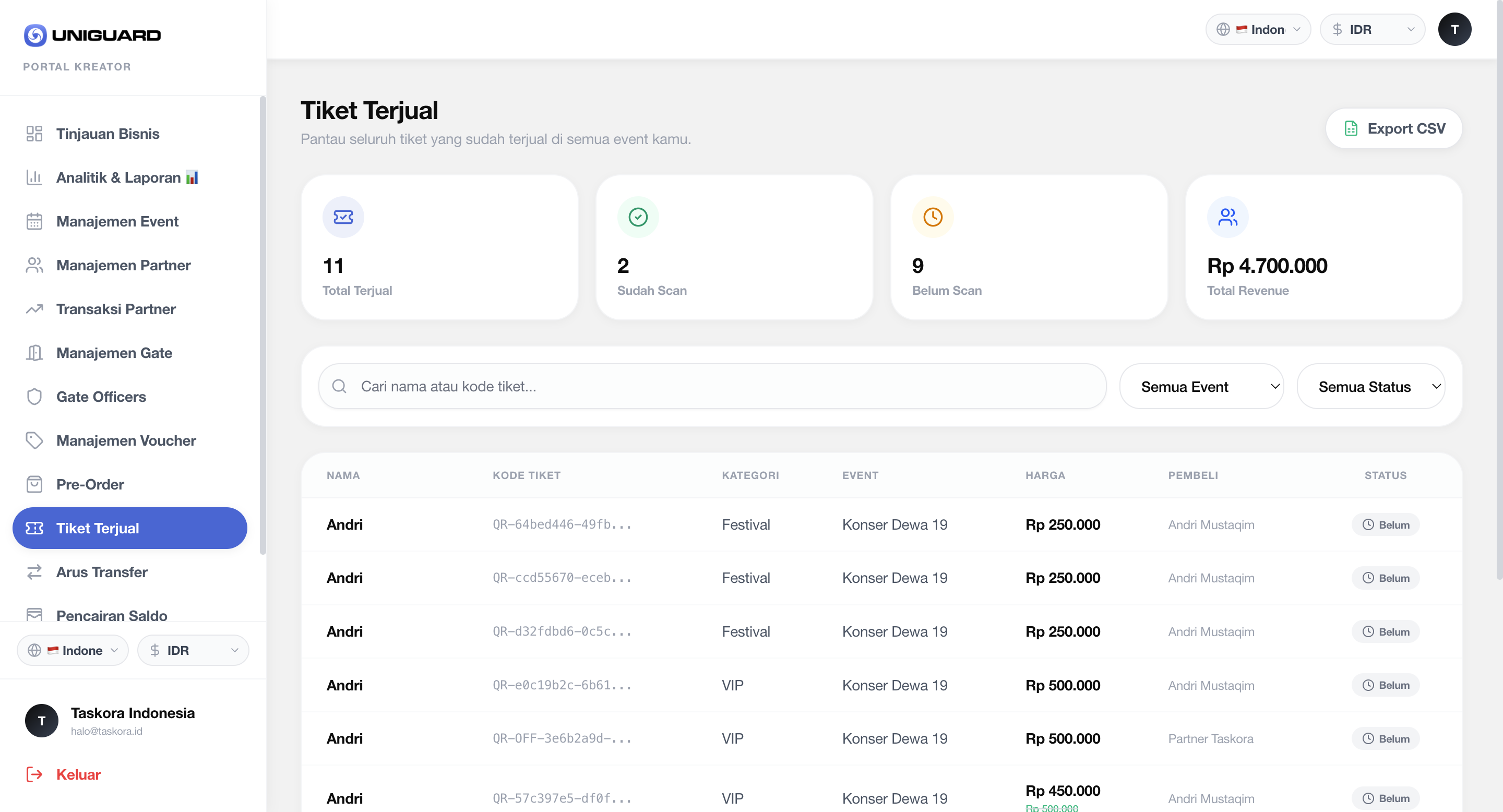 Uniguard Ticketing Platform