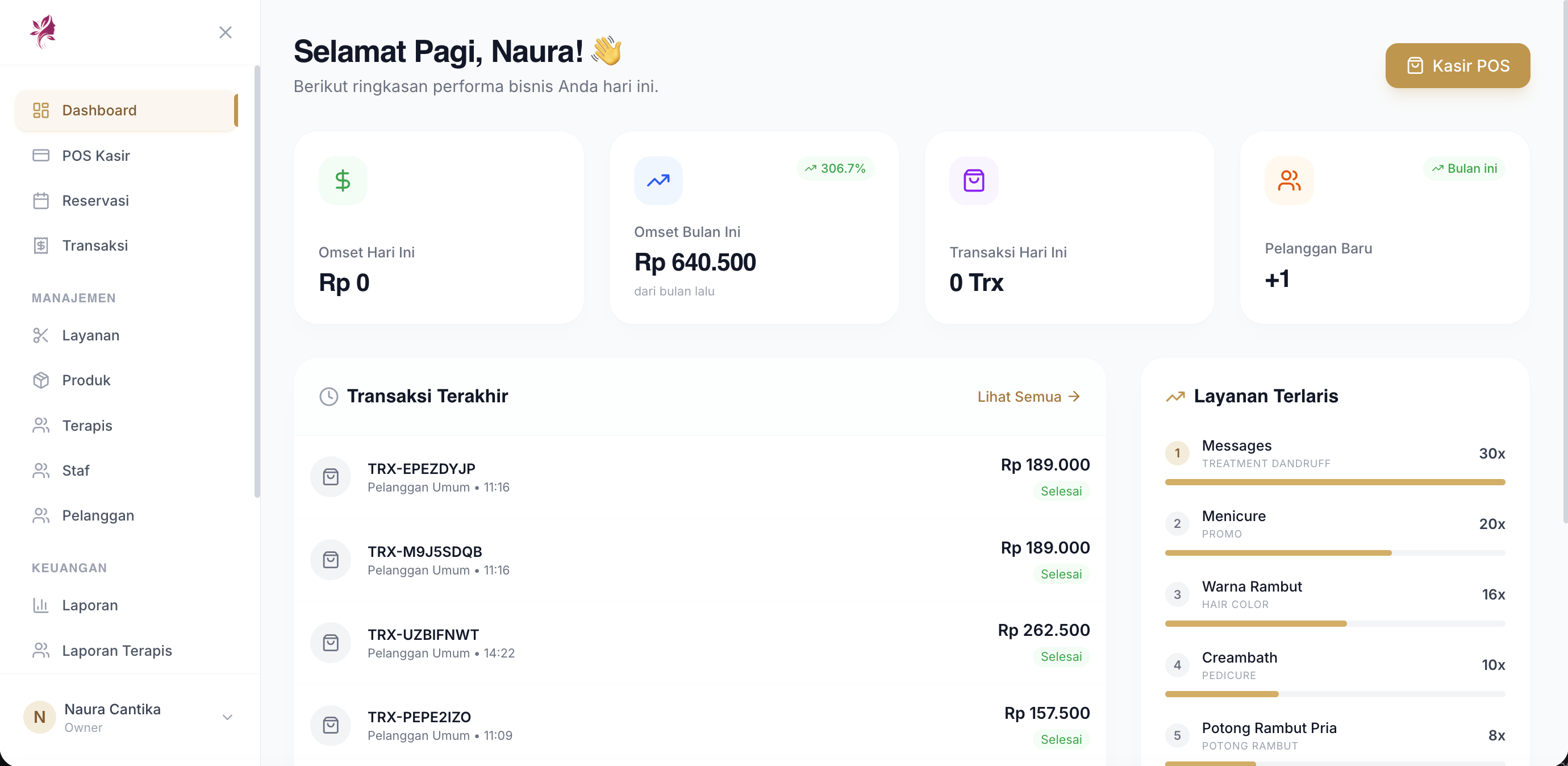 Website & Sistem Manajemen Salon